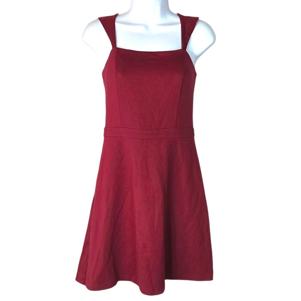Ali & Jay Red Fit & Flare A-Line Square Neck Sleeveless Skater Dress Size Small